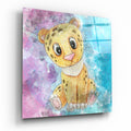Cute Baby Leopard Cub Glass Wall Art