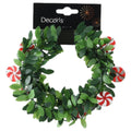 Whimsical Holly Garland - Candy Cane Accents