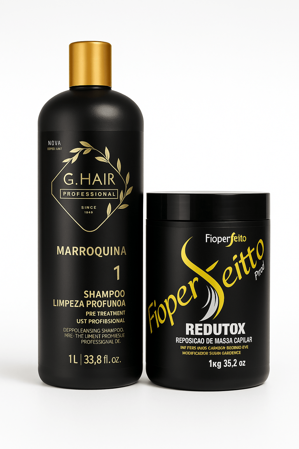 Keratin Treatment Kit G Hair Moroccan Detox Shampoo And Fio Perfeitto Hair Btox Mask 33.8fl.oz 1000ml - PhishStones Products