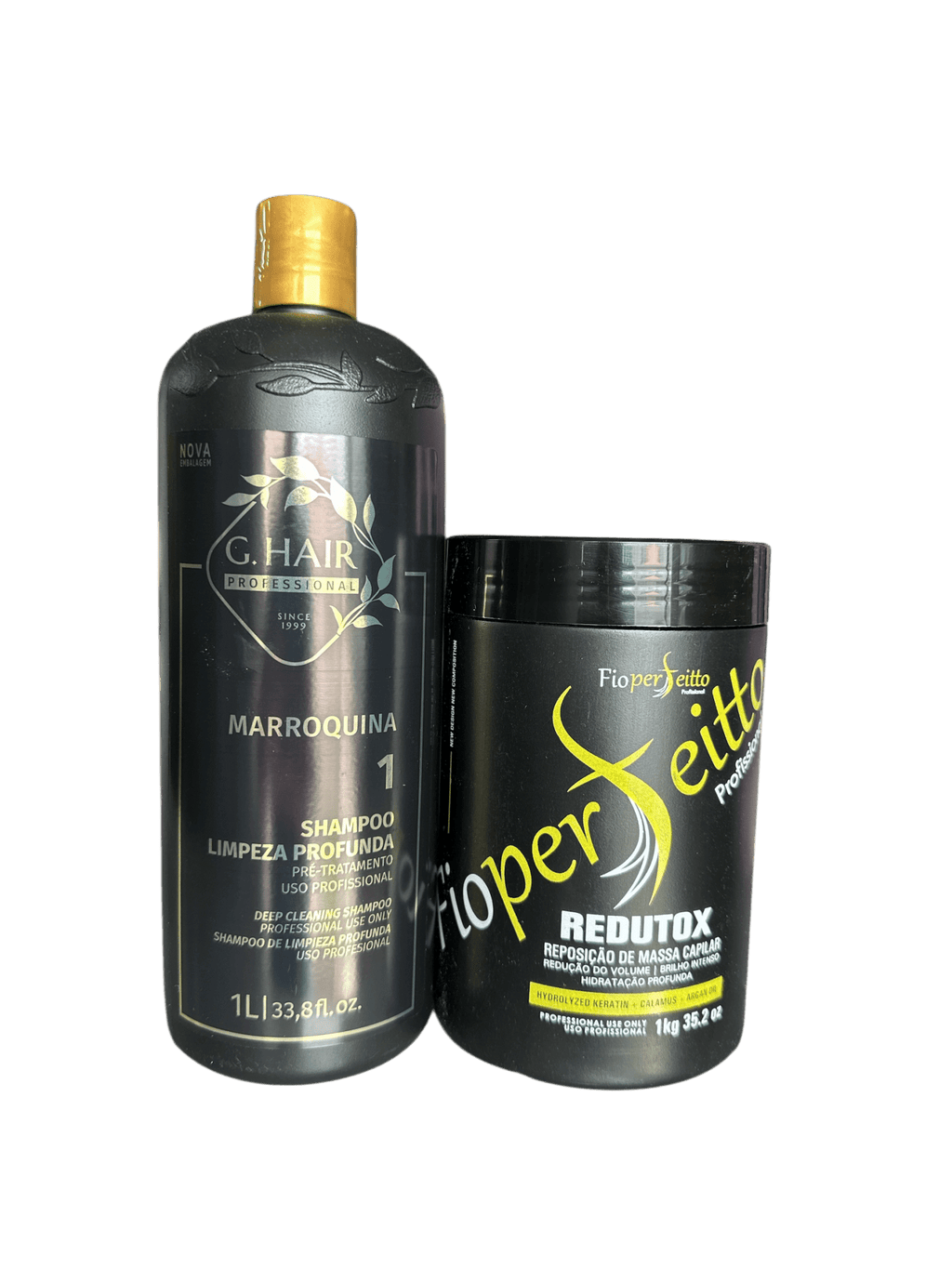 Keratin Treatment Kit G Hair Moroccan Detox Shampoo And Fio Perfeitto Hair Btox Mask 33.8fl.oz 1000ml - PhishStones Products