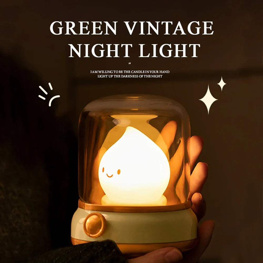 Kerosene - Style LED Night Light Flameless Candle — USB Rechargeable Dimmable 2 - Mode Lamp for Bedroom & Camping - PhishStones Products