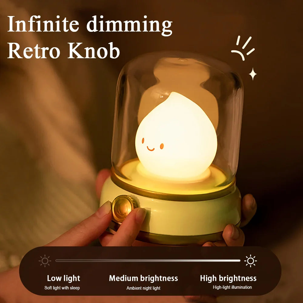 Kerosene - Style LED Night Light Flameless Candle — USB Rechargeable Dimmable 2 - Mode Lamp for Bedroom & Camping - PhishStones Products