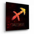 Red And Yellow Arrow Sagittarius Glass Wall Art
