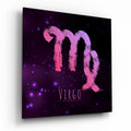 Pink Brushstroke Purple Nebula Virgo Glass Wall Art