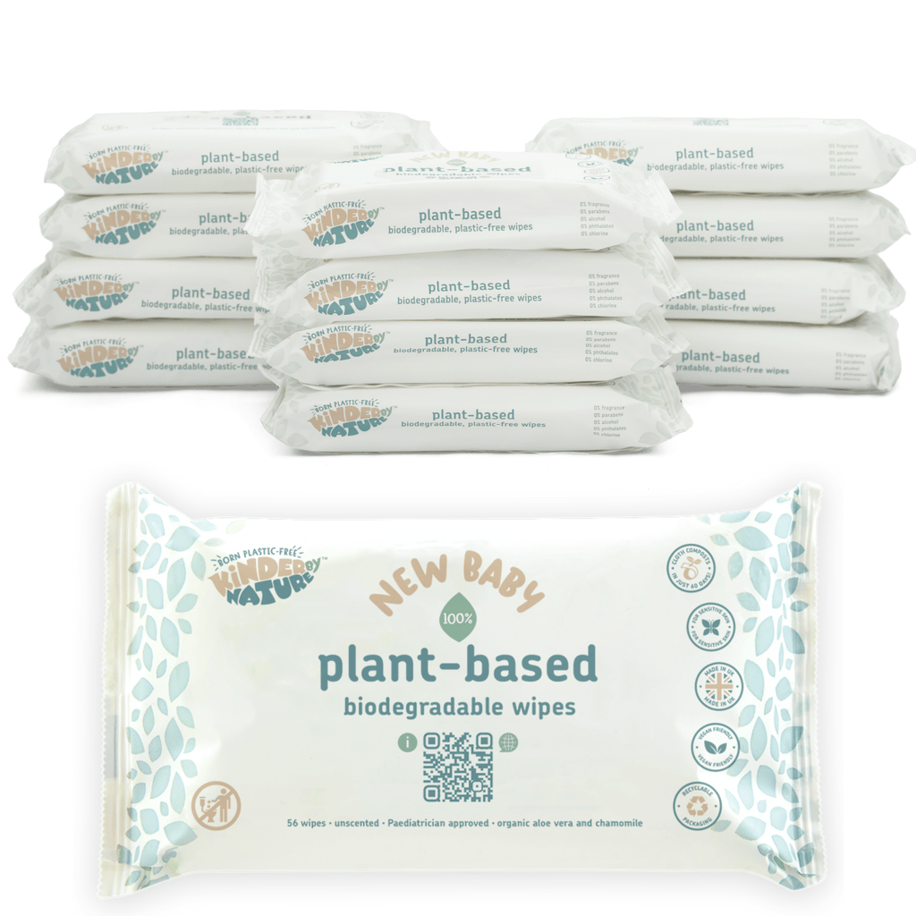 Kinder by Nature 100% Biodegradable Plant - Based Baby Wipes - 672 Count (12 packs of 56 wipes) - PhishStones Products