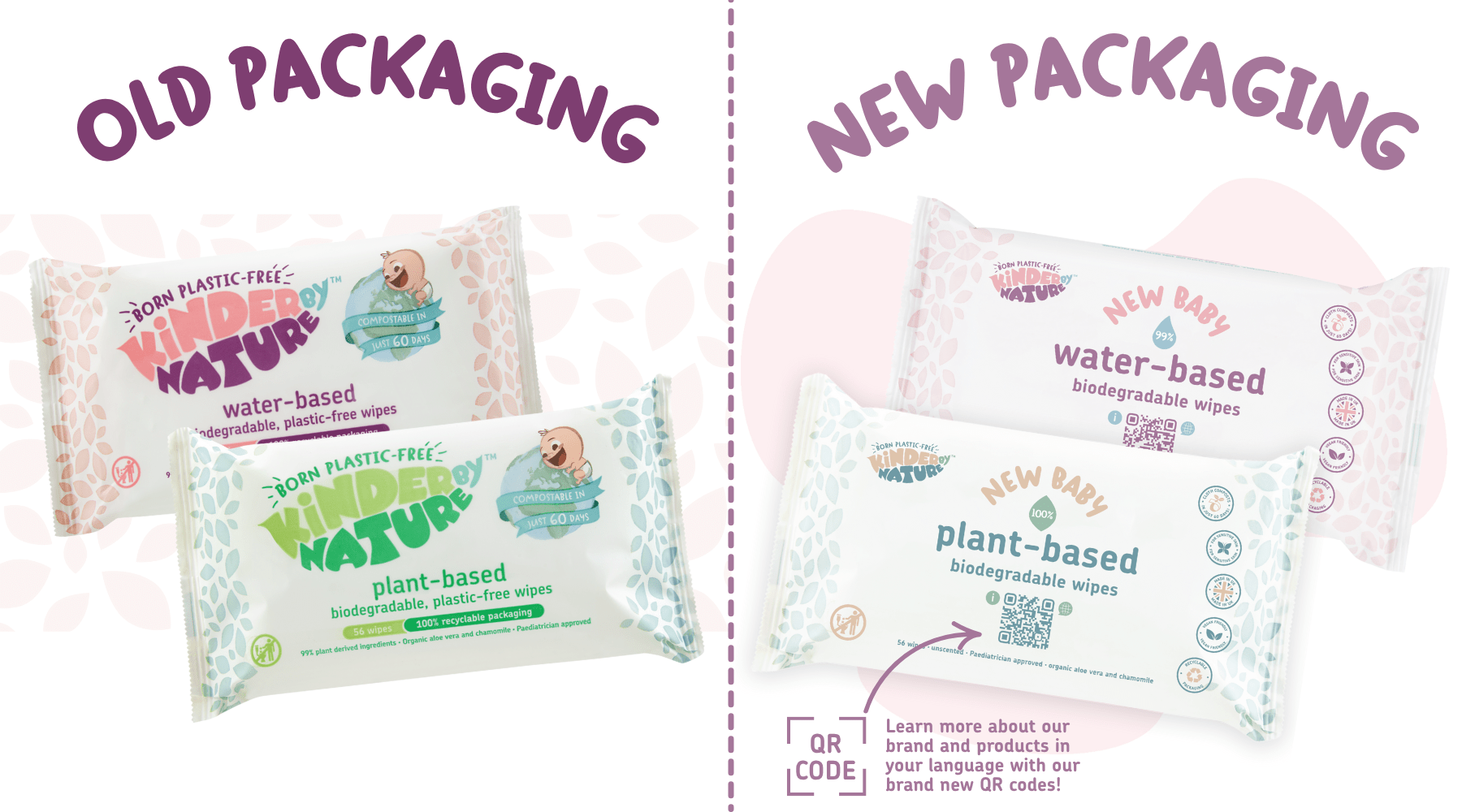 Kinder by Nature 100% Biodegradable Plant - Based Baby Wipes - 672 Count (12 packs of 56 wipes) - PhishStones Products