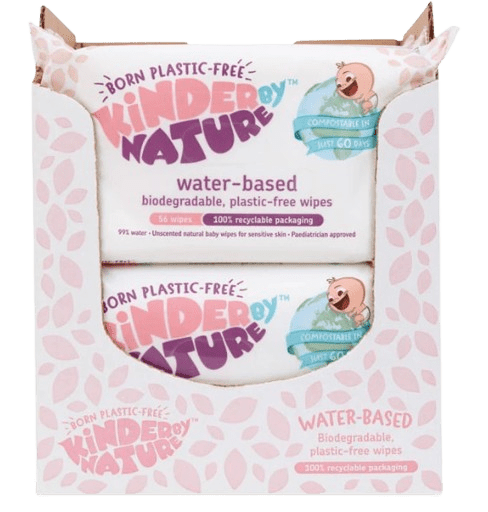 Kinder by Nature 100% Biodegradable Water - Based Baby Wipes - 672 Count (12 packs of 56 wipes) - PhishStones Products