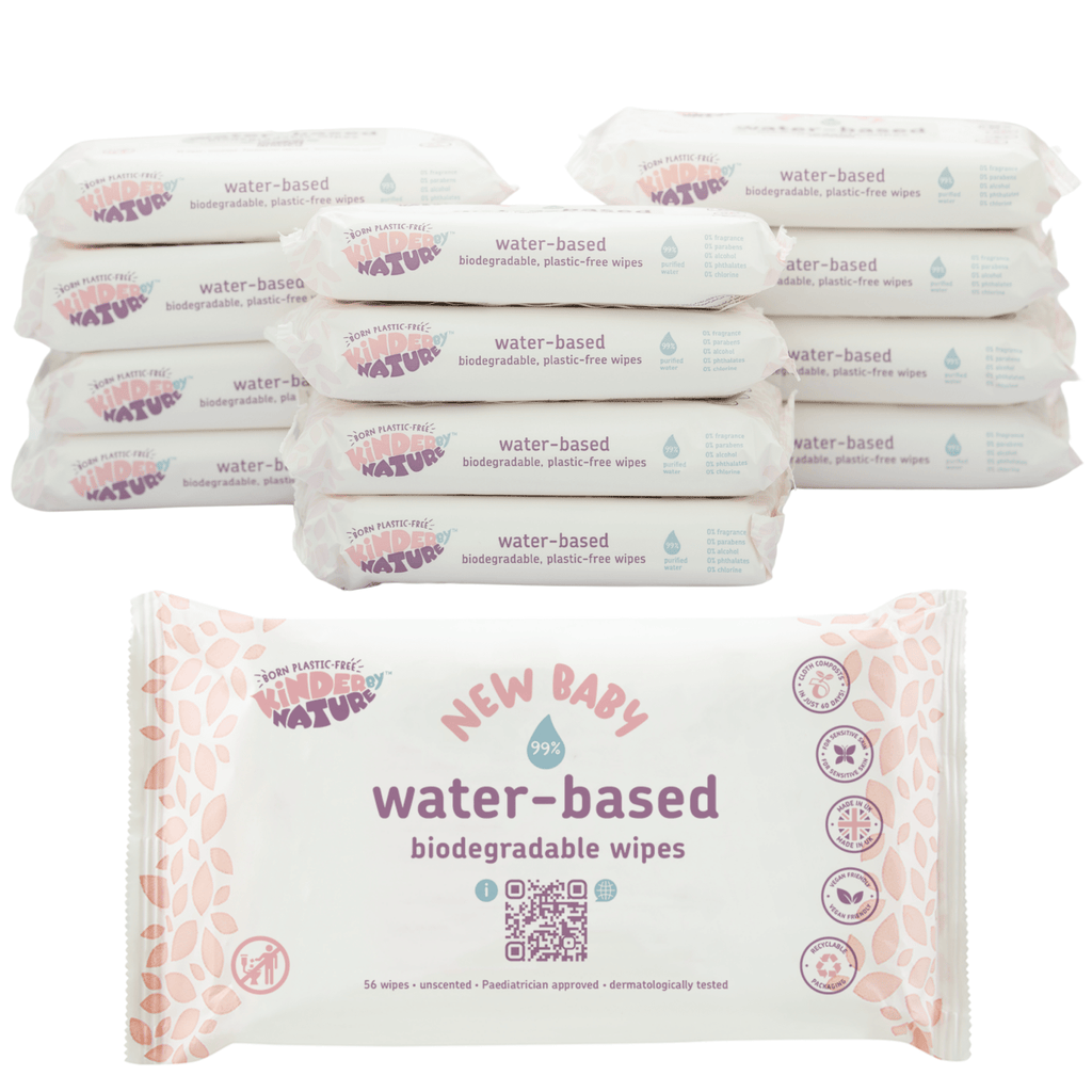 Kinder by Nature 100% Biodegradable Water - Based Baby Wipes - 672 Count (12 packs of 56 wipes) - PhishStones Products