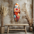 Palette Knife Blonde Diva Portrait Glass Wall Art