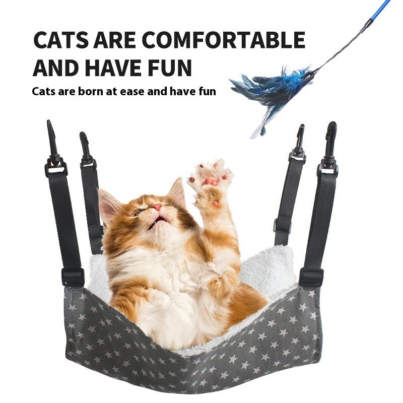 Lamb Fleece Cat Hanging Beds Pets Cage Hammock Bed For Kitten Hanging Seat Indoor Durable Winter Cat Bed Kitty Nest Puppy Cushion Pet Products - PhishStones Products