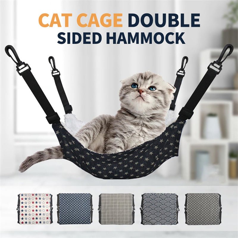 Lamb Fleece Cat Hanging Beds Pets Cage Hammock Bed For Kitten Hanging Seat Indoor Durable Winter Cat Bed Kitty Nest Puppy Cushion Pet Products - PhishStones Products