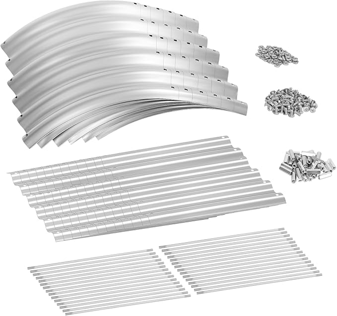 Land Guard 8×2×1.5ft Galvanized Raised Garden Bed Kit, Raised Garden Boxes Outdoor, Oval Metal Raised Garden Beds for Vegetables, Silver - PhishStones Products