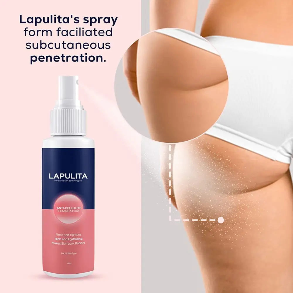 LAPULITA Anti Cellulite Spray Body Firming Natural Formula - Legs, Hips and Buttocks, Cellulite Skin Firming Saggy & Crack Skin, Stretch Marks