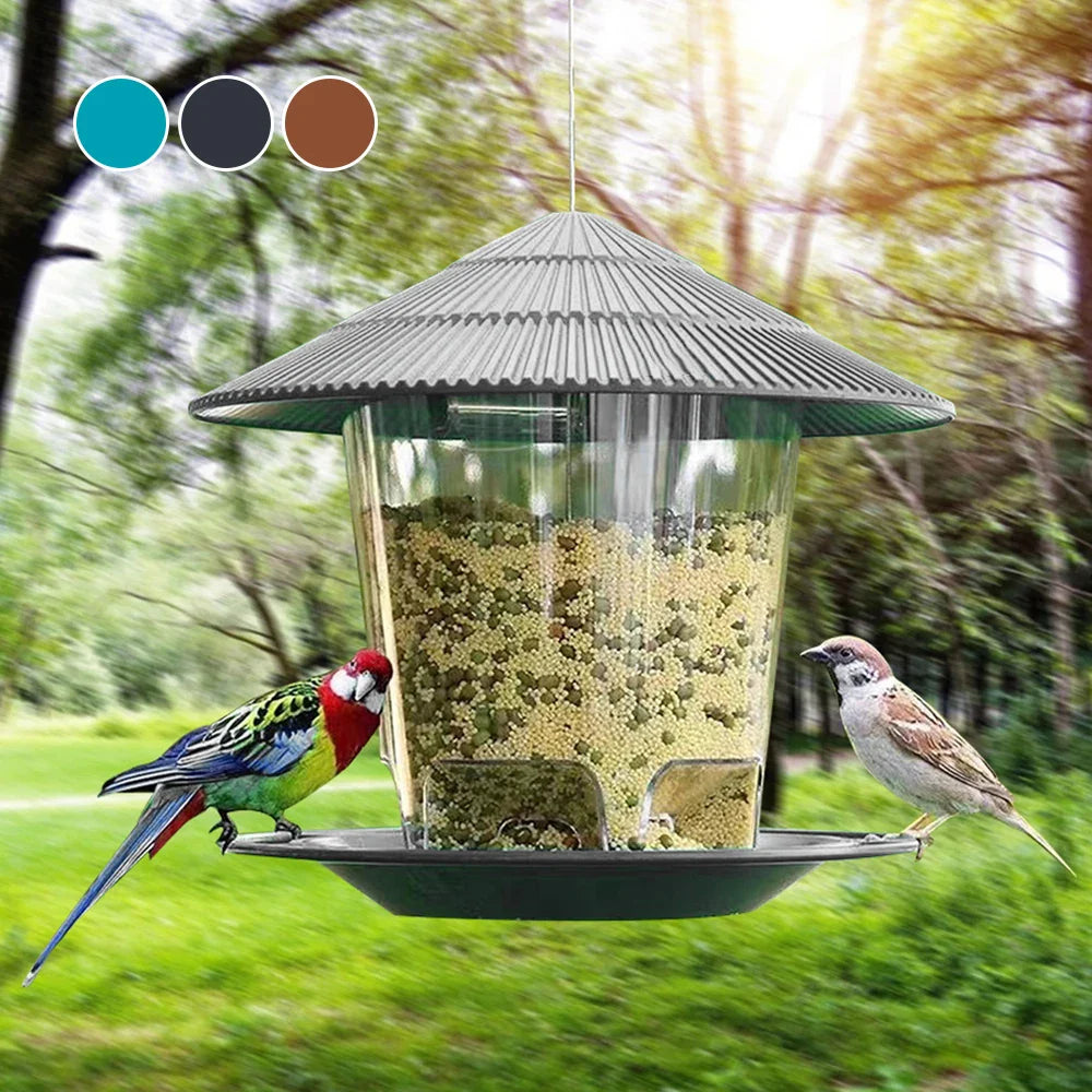 Large Hanging Bird Feeder 2.6 lb (1.2 kg) Hexagonal Peanut & Seed Dispenser with Perches, Outdoor Garden Feeder - PhishStones Products