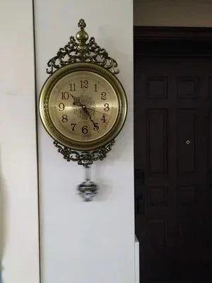 Large Luxury Gold Wall Clock Living Room Silent Creative Swing Wall watches Bedroom Quartz Clocks Wall Home Decor - PhishStones Products