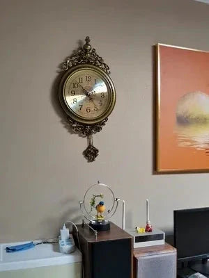 Large Luxury Gold Wall Clock Living Room Silent Creative Swing Wall watches Bedroom Quartz Clocks Wall Home Decor - PhishStones Products