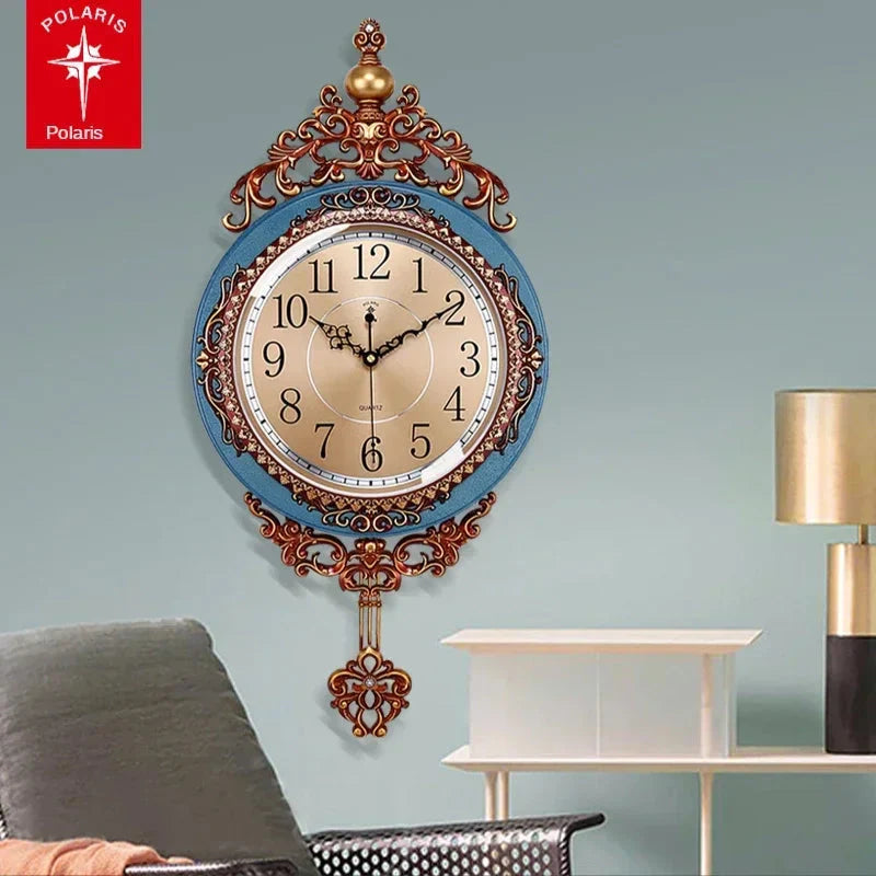 Large Luxury Gold Wall Clock Living Room Silent Creative Swing Wall watches Bedroom Quartz Clocks Wall Home Decor - PhishStones Products