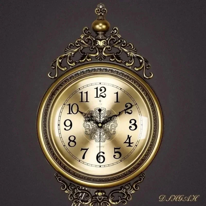 Large Luxury Gold Wall Clock Living Room Silent Creative Swing Wall watches Bedroom Quartz Clocks Wall Home Decor - PhishStones Products