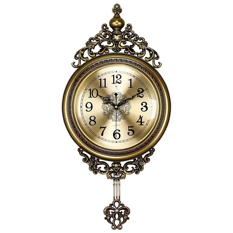Large Luxury Gold Wall Clock Living Room Silent Creative Swing Wall watches Bedroom Quartz Clocks Wall Home Decor - PhishStones Products