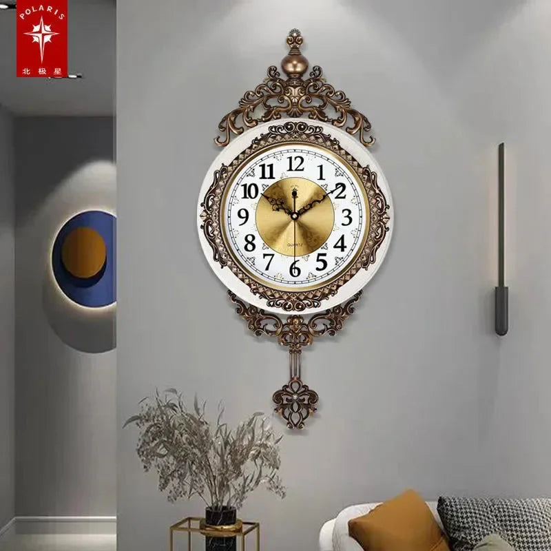 Large Luxury Gold Wall Clock Living Room Silent Creative Swing Wall watches Bedroom Quartz Clocks Wall Home Decor - PhishStones Products