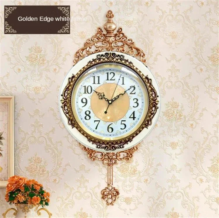 Large Luxury Gold Wall Clock Living Room Silent Creative Swing Wall watches Bedroom Quartz Clocks Wall Home Decor - PhishStones Products