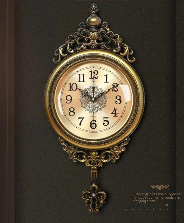 Large Luxury Gold Wall Clock Living Room Silent Creative Swing Wall watches Bedroom Quartz Clocks Wall Home Decor - PhishStones Products