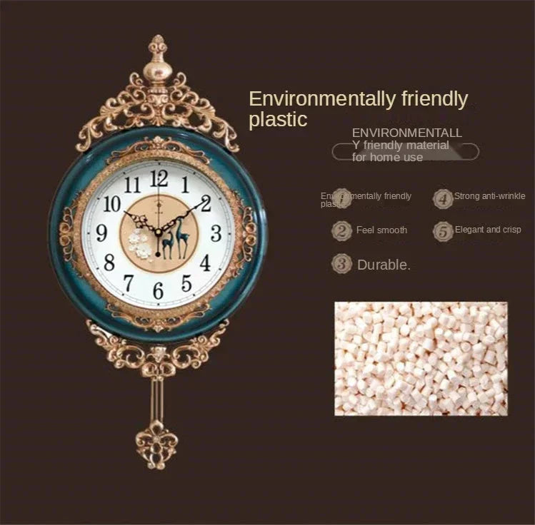 Large Luxury Gold Wall Clock Living Room Silent Creative Swing Wall watches Bedroom Quartz Clocks Wall Home Decor - PhishStones Products