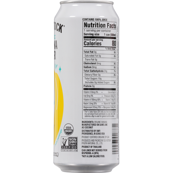 Woodstock Water Organic Banana Still, Pack of 12, 16.9 Fl Oz Bottles