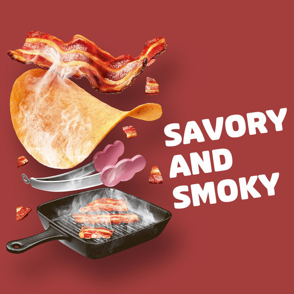 Pringles Smoky Bacon Potato Crisps Chips, Lunch Snacks, 5.5 oz