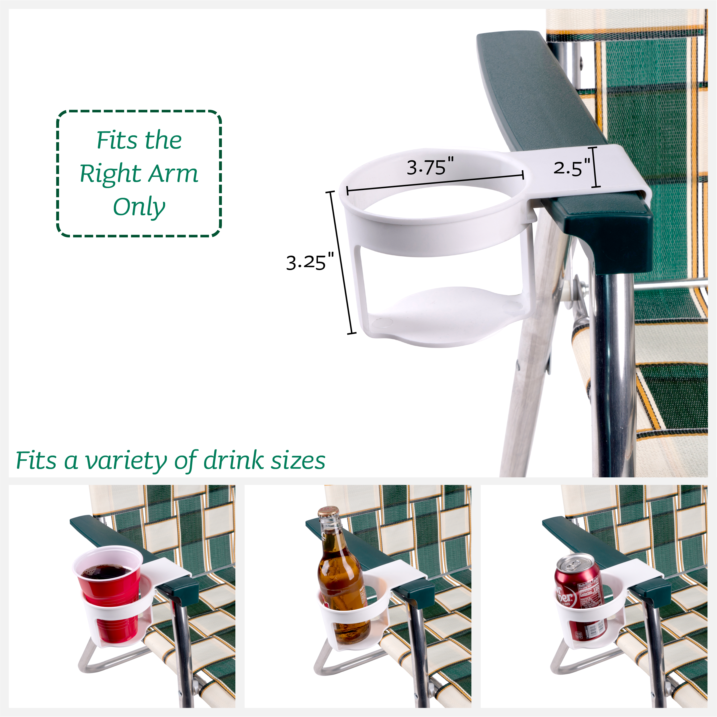 Lawn Chair USA White Cup Holder - PhishStones Products