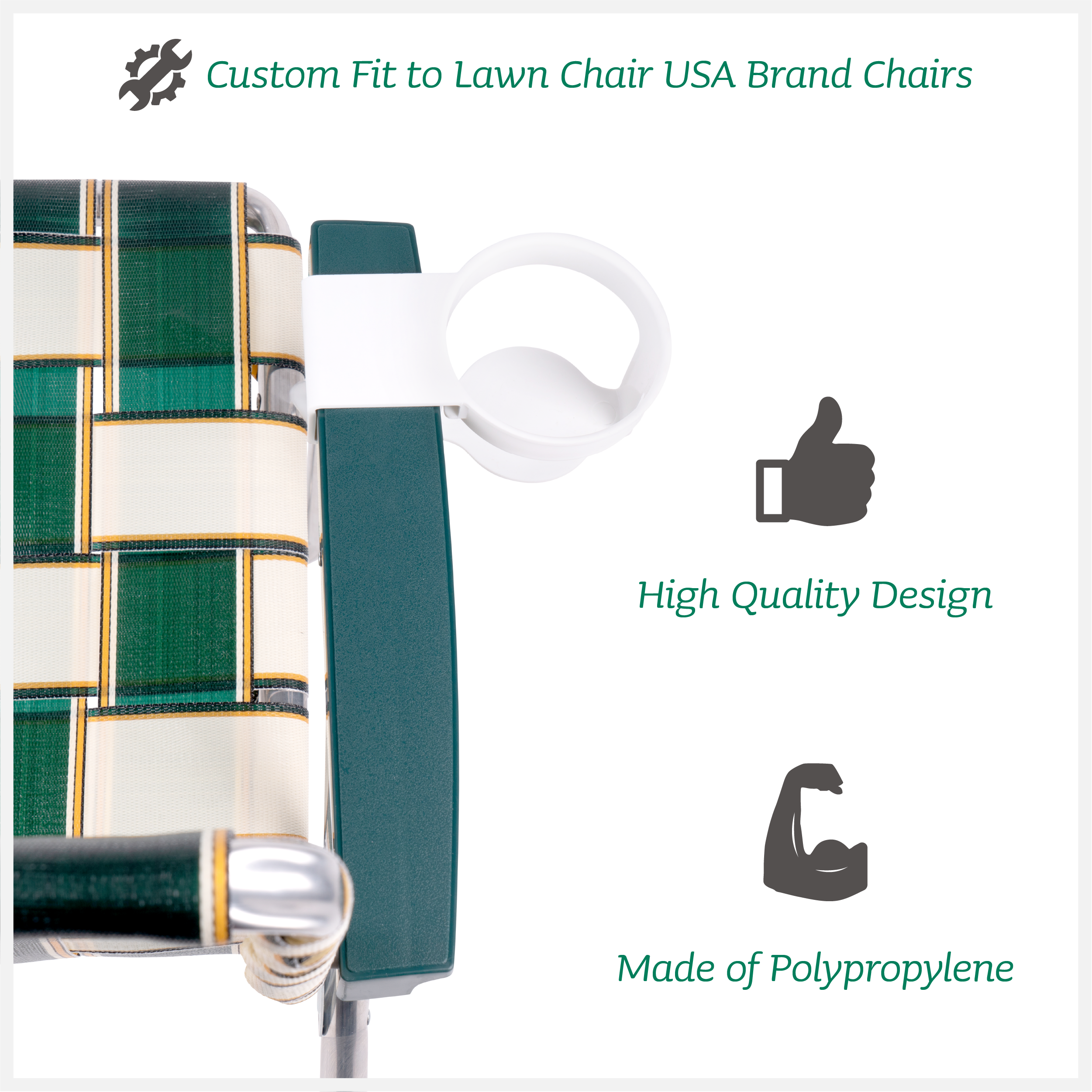 Lawn Chair USA White Cup Holder - PhishStones Products