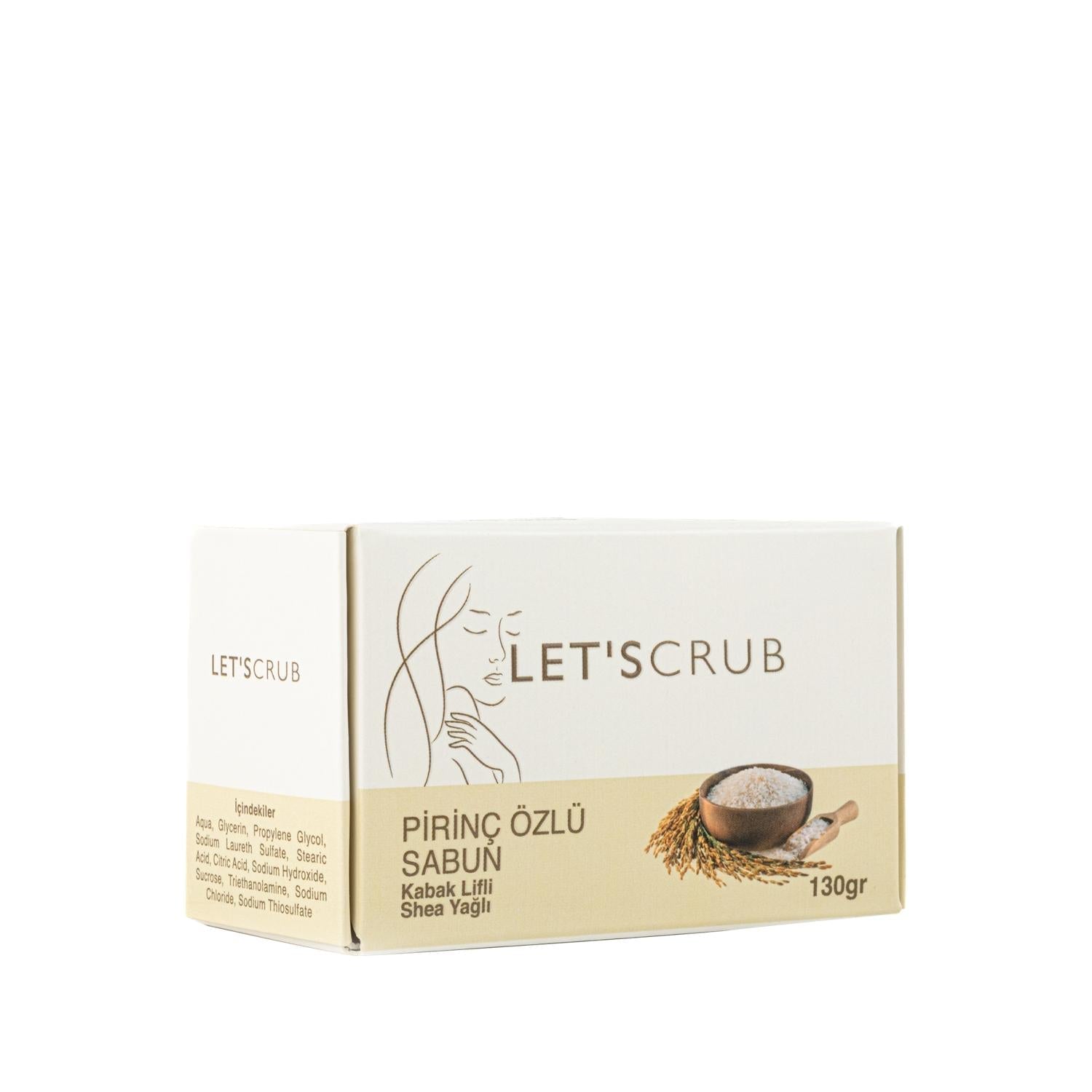 Let'scrub Kabak Lifli Pirinç Sabunu - Natural Exfoliating Rice Soap for Gentle Cleansing