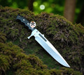 Leaf Spring Bowie Knife - Full - Tang Bushcraft Survival Knife with Leather Sheath - PhishStones Products