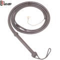 Indiana Jones 6ft, 8ft, 10ft & 12ft with 8 Plait Dark Brown Bullwhip Real Genuine Cowhide Leather Bull Whip
