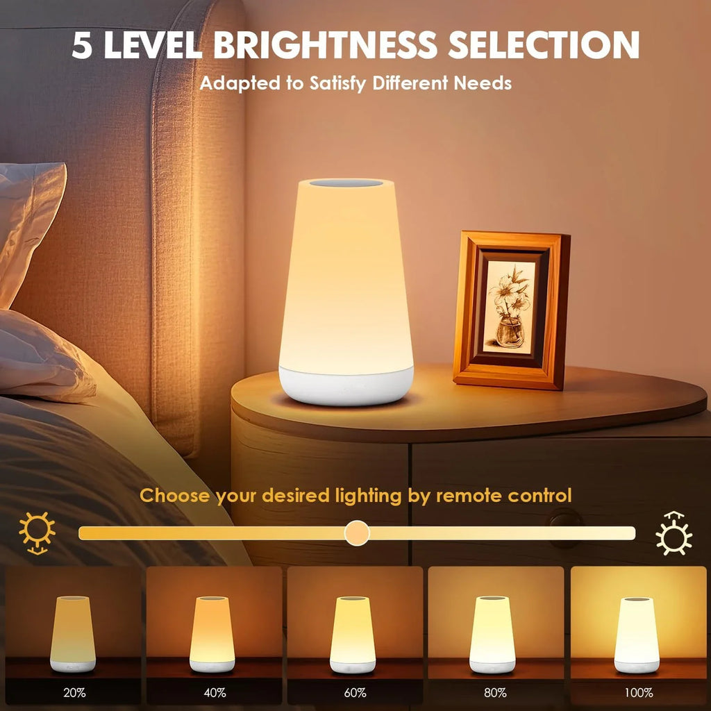 LED 13 - Color RGB Rechargeable Night Light Remote & Touch Control USB Dimmable Portable Bedside Table Lamp - PhishStones Products