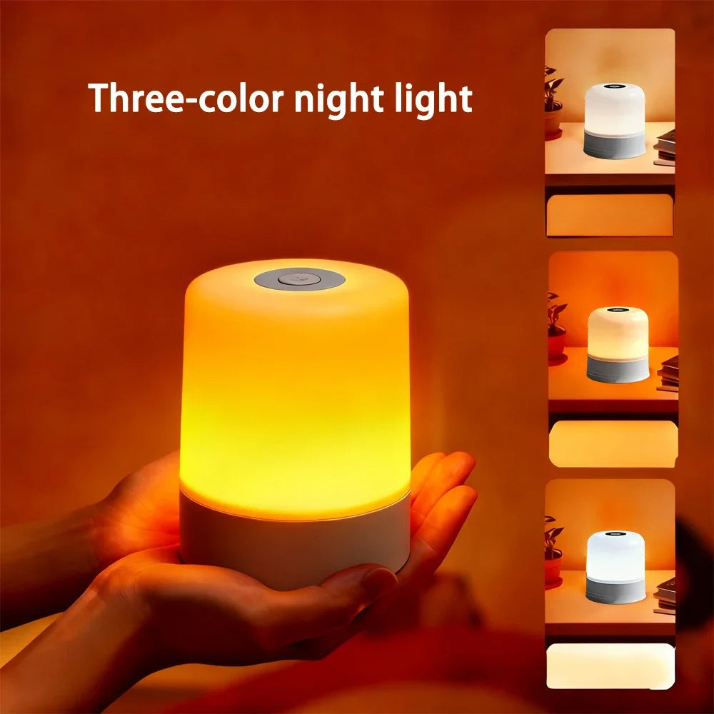LED Dimmable Night Light Rechargeable and Plug - in Touch RGB Bedside Desk Lamp - PhishStones Products