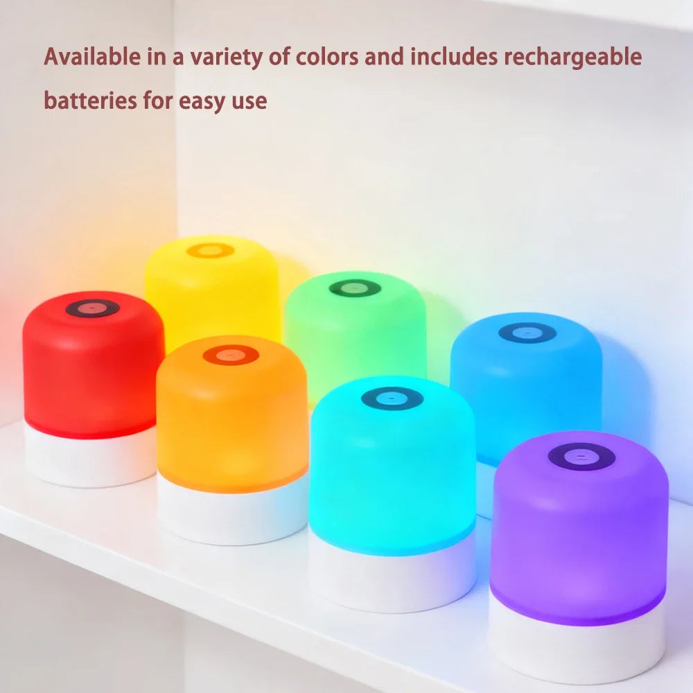 LED Dimmable Night Light Rechargeable and Plug - in Touch RGB Bedside Desk Lamp - PhishStones Products