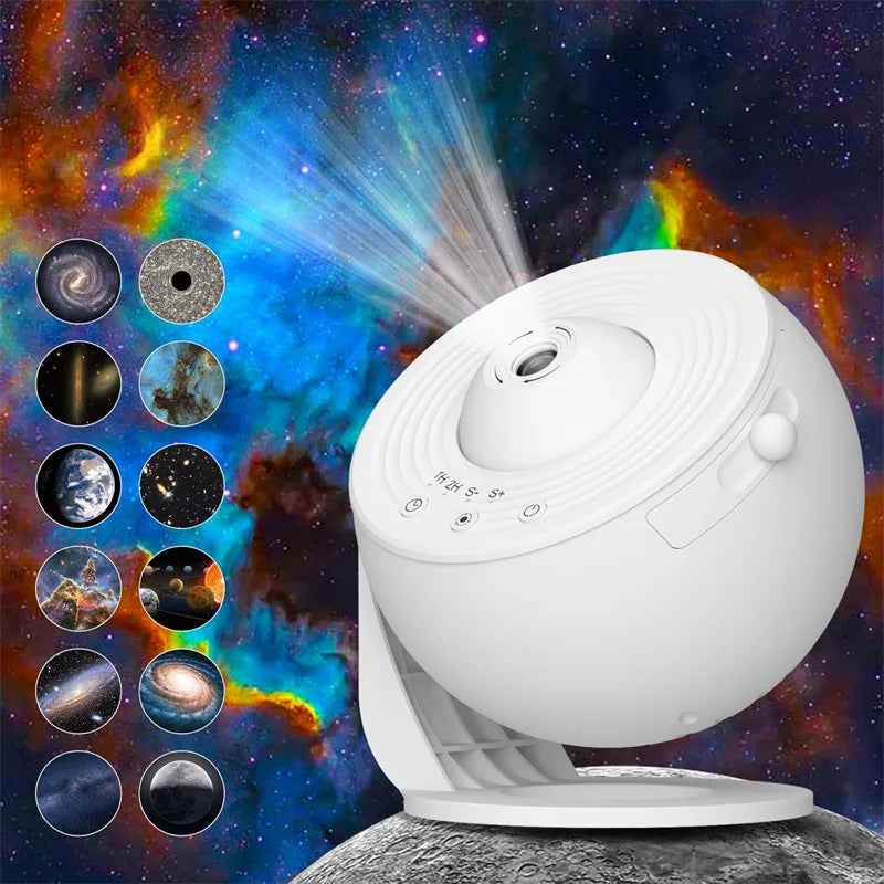 LED Galaxy Star Projector Night Light 360° Rotating Planetarium Lamp — 12 - in - 1 HD Scenes for Kids Room & Bedroom - PhishStones Products