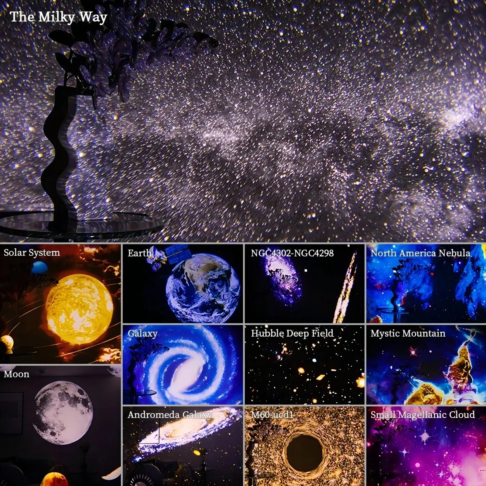 LED Galaxy Starry Sky Projector Night Light 360° Rotating Planetarium Lamp for Kids Room & Bedroom - PhishStones Products
