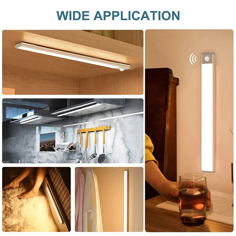 LED Motion Sensor Cabinet Light 15.7 in (40 cm) Dimmable Rechargeable Wireless Night Lamp for Kitchen Closet Wardrobe Living Room 3 Color Temperatures - PhishStones Products