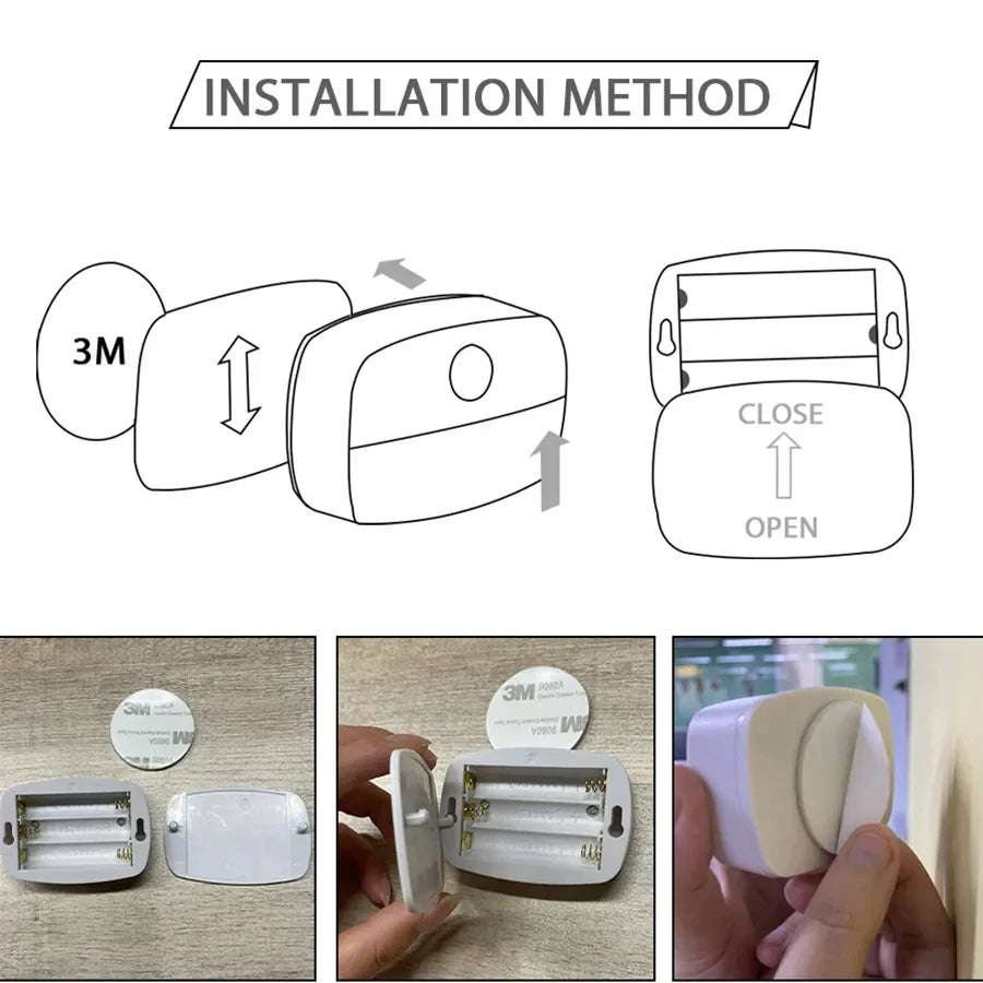 LED Motion Sensor Night Light - Auto On/Off PIR Under - Cabinet & Closet Light, Battery Powered (3x AAA), Cool/Warm White - PhishStones Products