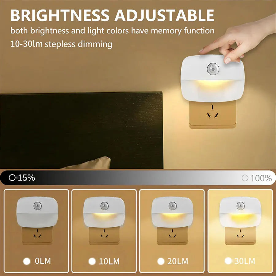 LED Motion Sensor Night Light EU Plug 220V – Plug - In Wall Lamp for Hallway, Stair, Kitchen & Bedroom - PhishStones Products