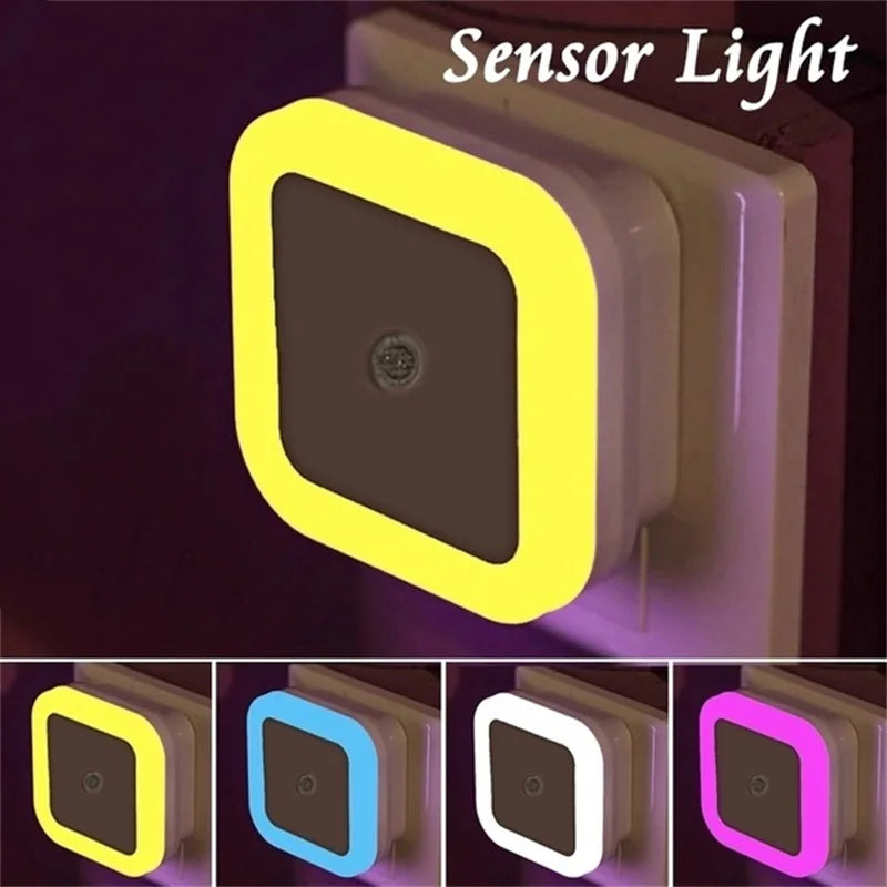 LED Sensor Night Light with EU Plug - Auto On/Off 360° Blue Nightlight for Bedroom, Nursery & Kids - PhishStones Products