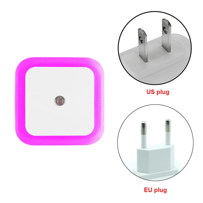 LED Sensor Night Light with EU Plug - Auto On/Off 360° Blue Nightlight for Bedroom, Nursery & Kids - PhishStones Products