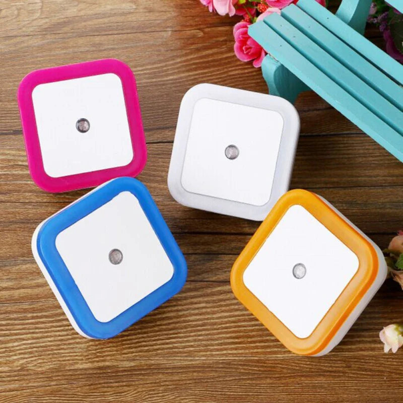LED Sensor Night Light with EU Plug - Auto On/Off 360° Blue Nightlight for Bedroom, Nursery & Kids - PhishStones Products
