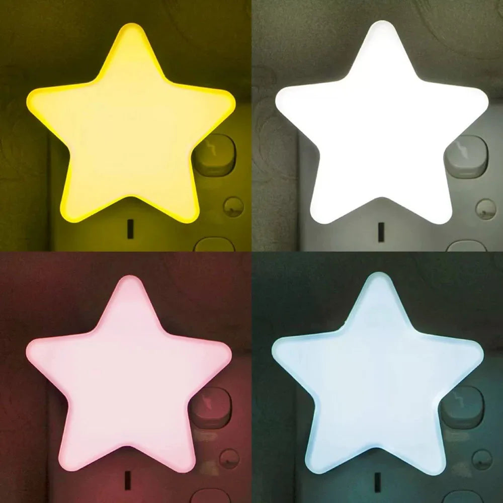 LED Star Night Light with EU/US Plug - Bedside Lamp for Bedroom, Nursery, Living Room & Corridor - PhishStones Products