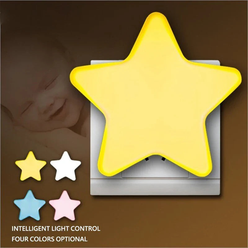 LED Star Night Light with EU/US Plug - Bedside Lamp for Bedroom, Nursery, Living Room & Corridor - PhishStones Products