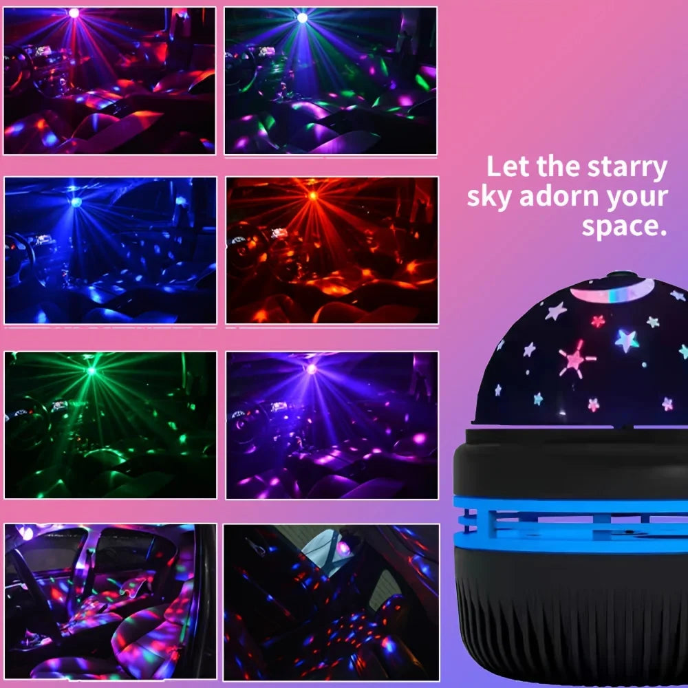 LED Starry Sky Projector Night Light - 360° Rotating USB 5V RGB Moon & Stars Lamp for Bedroom, Weddings & Christmas - PhishStones Products