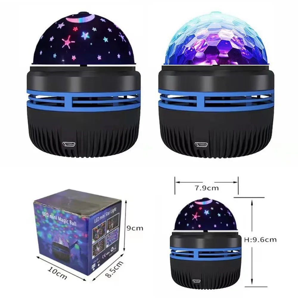 LED Starry Sky Projector Night Light - 360° Rotating USB 5V RGB Moon & Stars Lamp for Bedroom, Weddings & Christmas - PhishStones Products