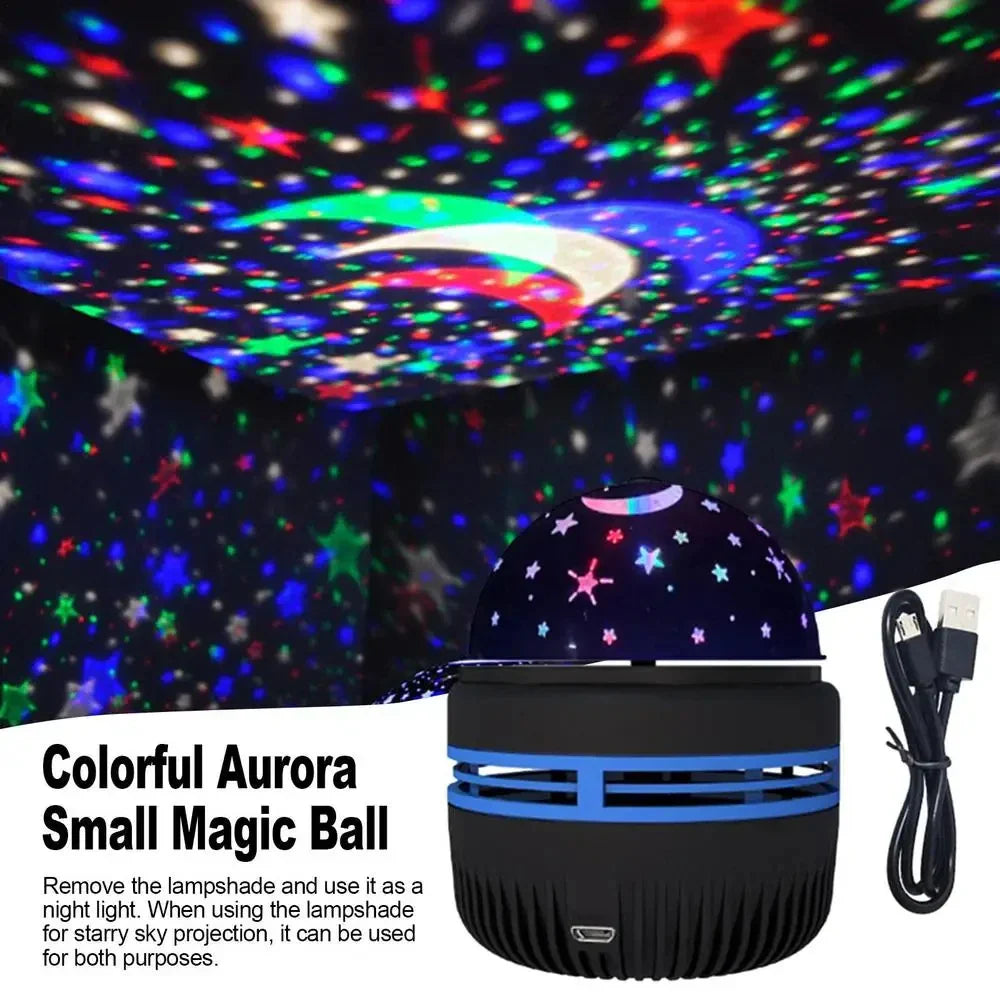 LED Starry Sky Projector Night Light - 360° Rotating USB 5V RGB Moon & Stars Lamp for Bedroom, Weddings & Christmas - PhishStones Products